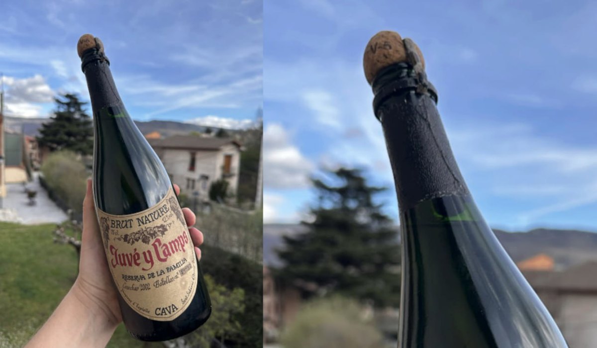 Этикетка игристого с надписью Brut Nature - нулевой уровень сахара